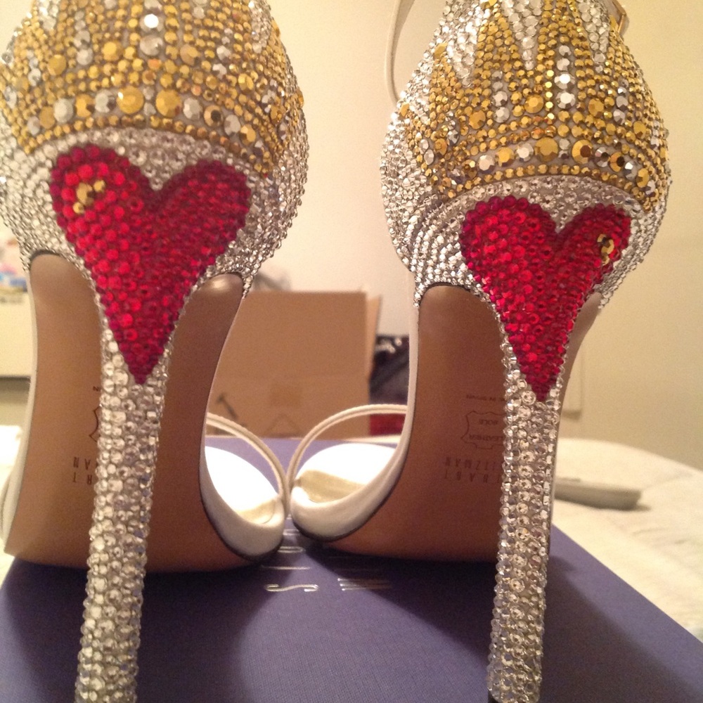New Stuart Weitzman Limited Edition Pave Collection Custom Austrian Crystal SZ 8